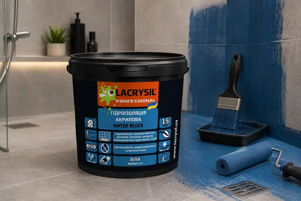 Гідроізоляція акрилова LACRYSIL Water Block, біла, 1,2 кг