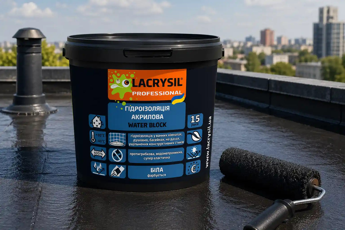 Гідроізоляція акрилова LACRYSIL Water Block, біла, 3 кг